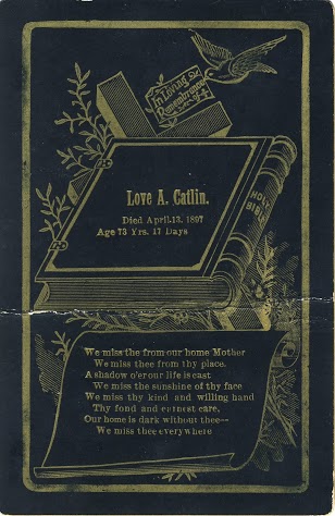 Love Ann Boileau Catlin passed away in  Exline, Iowa.  Considerable genealogical work has been done on Love Ann's family.  (submitter:  Steve Larson)